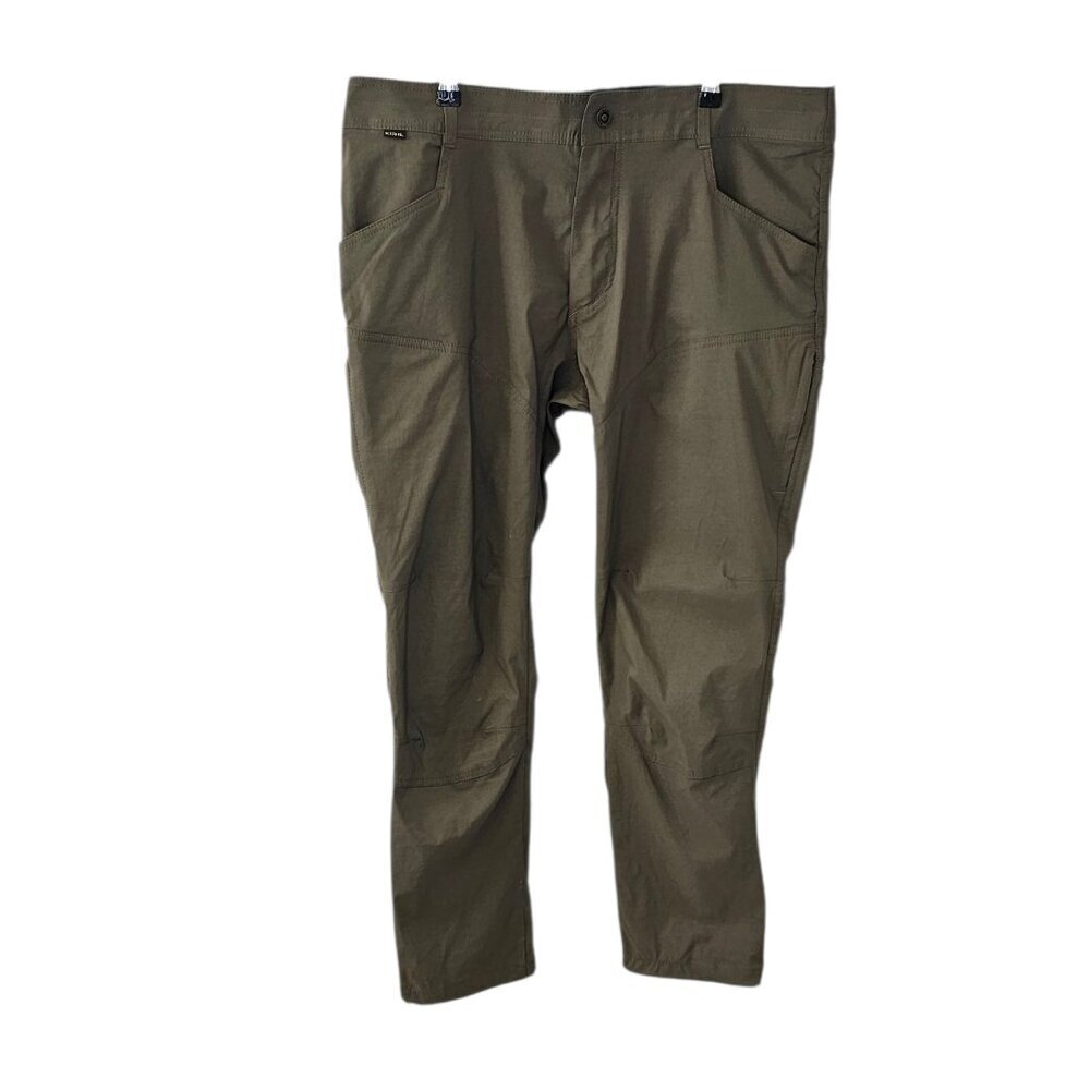 KUHL Mens Renegade Rock Pants, Tapered, Soft Shell, Green, Hiking, Climbing, 40